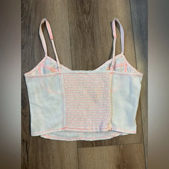 Free People Pink Eyelet Lace Tank Top - Picture 5 of 7